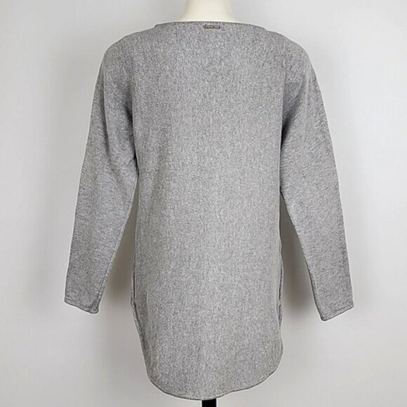 Michael Kors Women's Grey Knit Pullover Longline Sweater Side Zips Cotton Size M - Picture 2 of 13